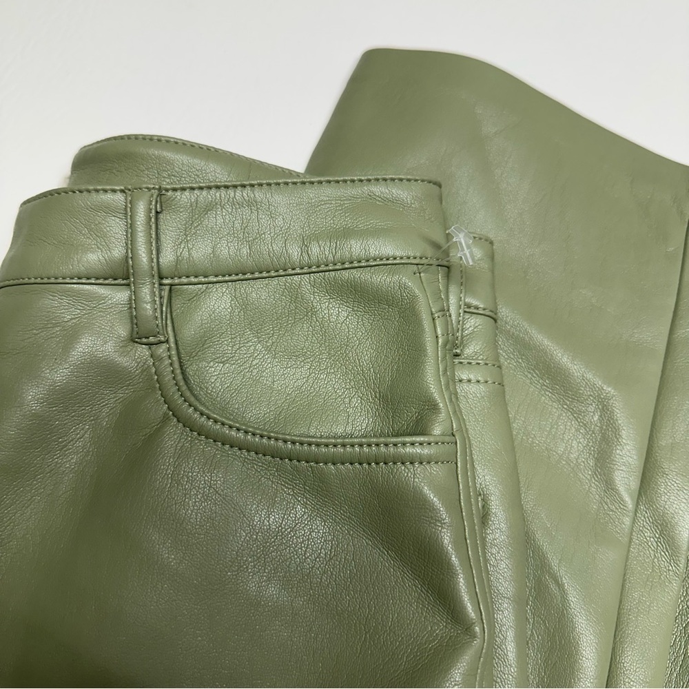 Wilfred Olive Green Straight Leg Pants faux leather sz 2 - Picture 13 of 13